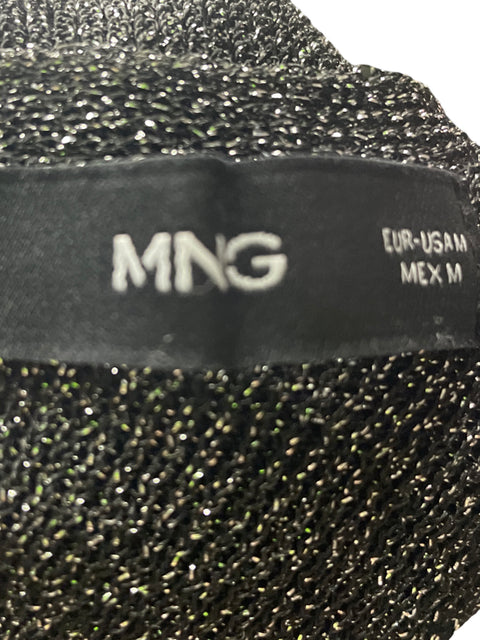 Blusa Mango Sin mangas Brillo Tiras Negro - Talla M