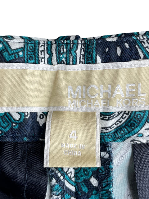 Pantalón Michael Kors de Algodón Estampado Verde - Talla 4