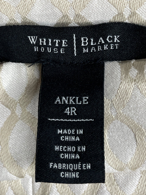 Pantalón White House Black Market de Algodón Recto Beige - Talla 4