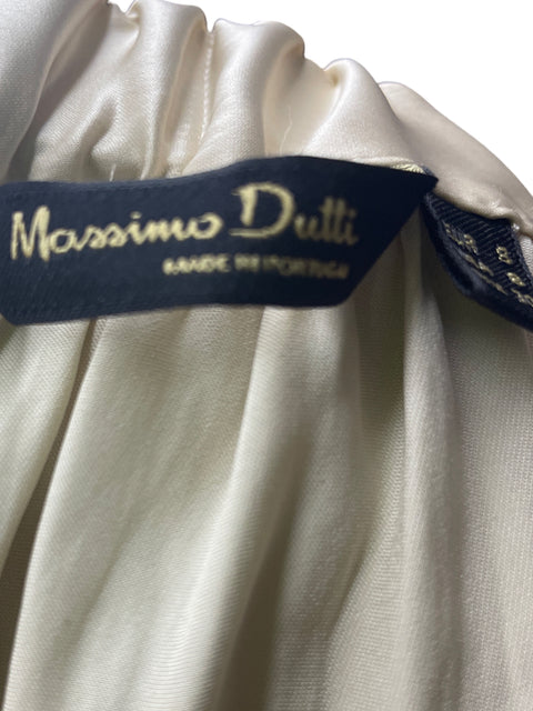 Falda Massimo Dutti Maxi Plisado Suelta Beige - Talla 8