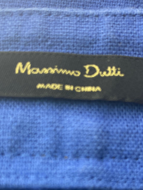 Falda Massimo Dutti Liso Maxi Botones Azul - Talla 8