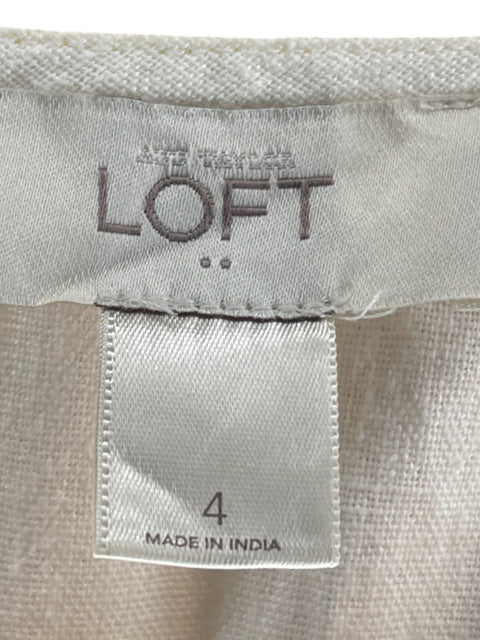 Vestido Loft Eyelet de Algodón Mini Blanco - Talla 4