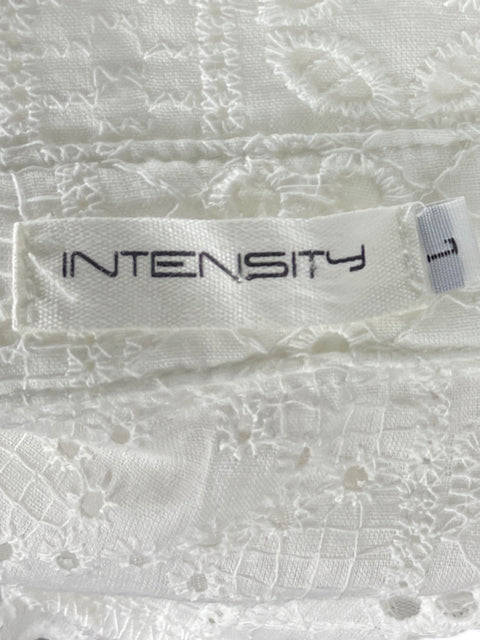 Blusa Intensity Crop Eyelet de Algodón Blanco - Talla L
