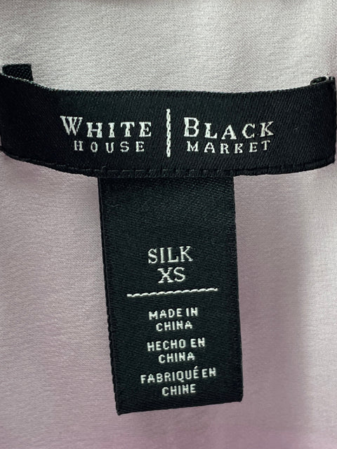 Blusa White House Black Market de Seda Cuello v Rosado - Talla XS