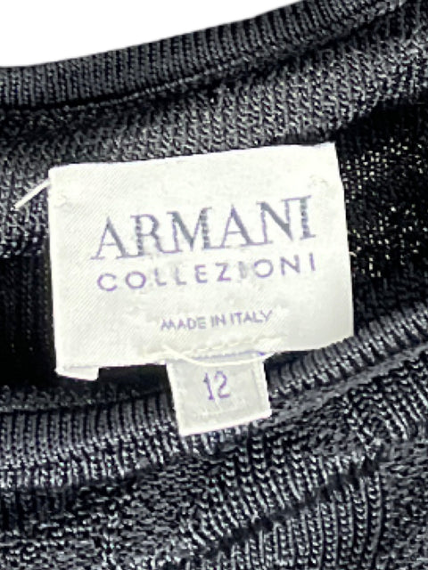 Blusa Armani Collezioni Punto de Viscosa Negro - Talla 12