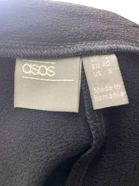 Vestido Asos Cruzado Liso Fajon Negro - Talla 6