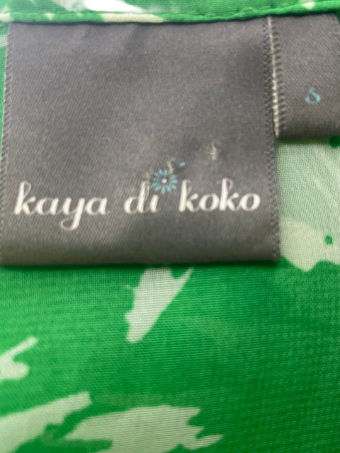 Blusa Kaya Di Koko Estampado Transparente Manga corta Verde - Talla 6