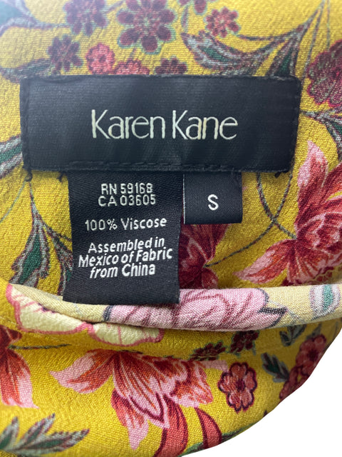 Blusa Karen Kane de Viscosa Estampado Cuello redondo Acampanada Amarillo - Talla S