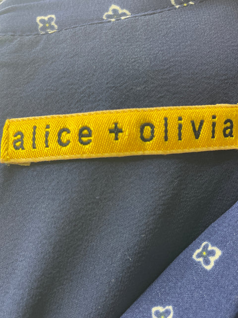Vestido Alice + Olivia Estampado Lazo Azul - Talla S