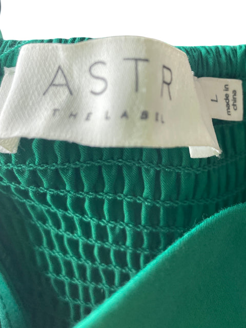Vestido Astr The Label de Algodón Tiras Liso Verde - Talla L