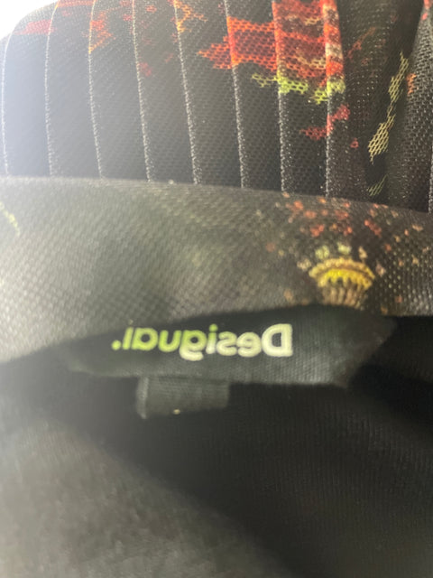 Vestido Desigual Estampado Manga larga Negro - Talla L