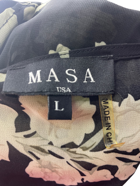 Salida De Baño Masa Estampado Abierto Negro - Talla L