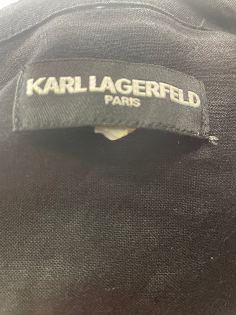 Romper Karl Lagerfeld de Lino Liso Cuello v Negro - Talla M