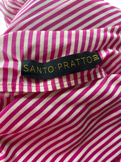 Blusa Santo Pratto de Algodón Rayas Ruchas Rosado - Talla 10