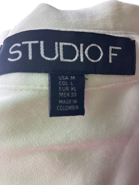 Blusa Studio F de Viscosa Sin mangas Cruzado Blanco - Talla M