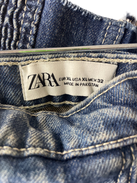 Top Zara Strapless Botones Azul - Talla L
