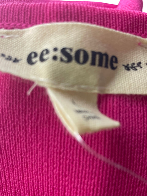 Blusa Ee:some Abullonado Transparente Rosado - Talla L