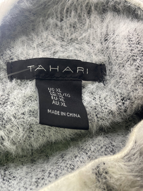 Chaqueta Tahari Cuadros Cuello redondo Blanco - Talla XL