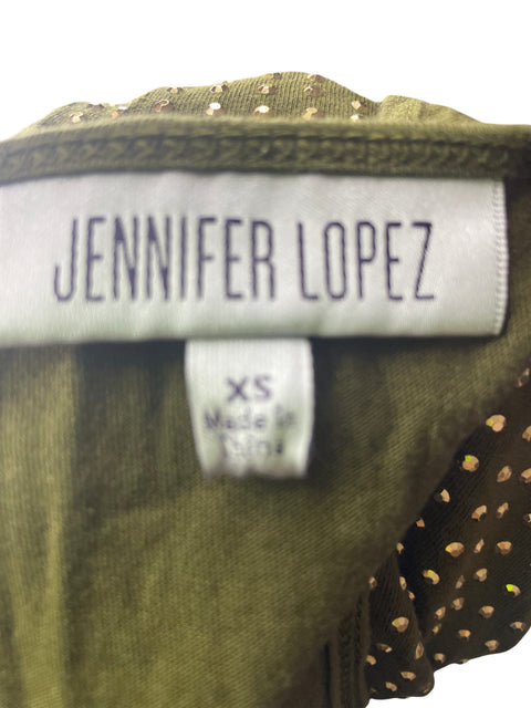 Vestido Jennifer Lopez Sin mangas Brillo Verde - Talla XS