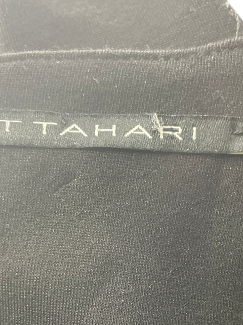 Vestido Tahari Liso Manga corta Negro - Talla S
