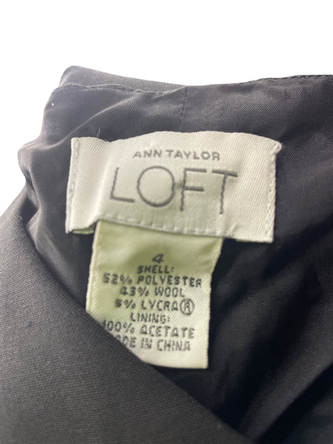 Vestido Ann Taylor Sin mangas Cuello v Negro - Talla 4