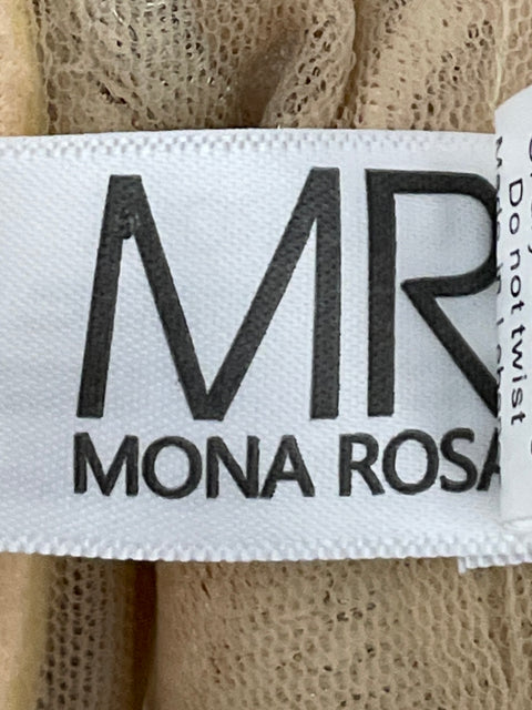Vestido Mona Rosa de Algodón Bordado Brillo Beige - Talla S