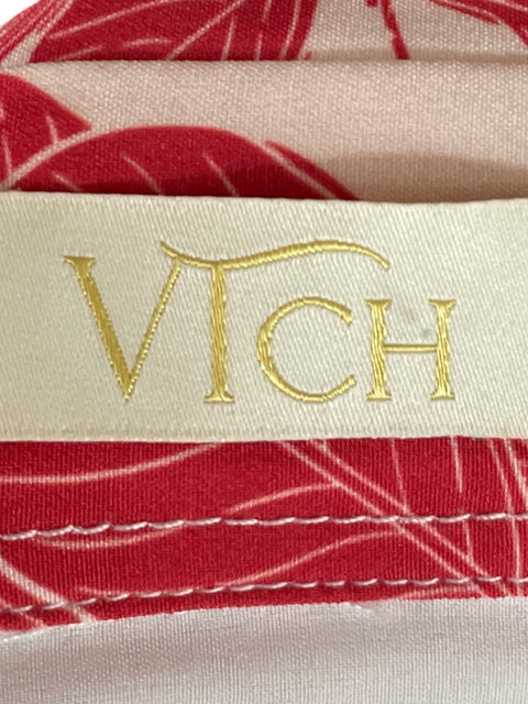 Vestido Vitc Cuello v Estampado Rojo - Talla S