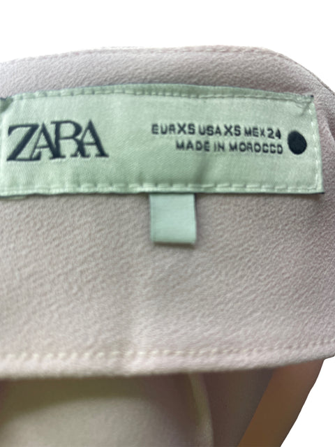Pantalón Zara Recto Palazo Rosado - Talla XS