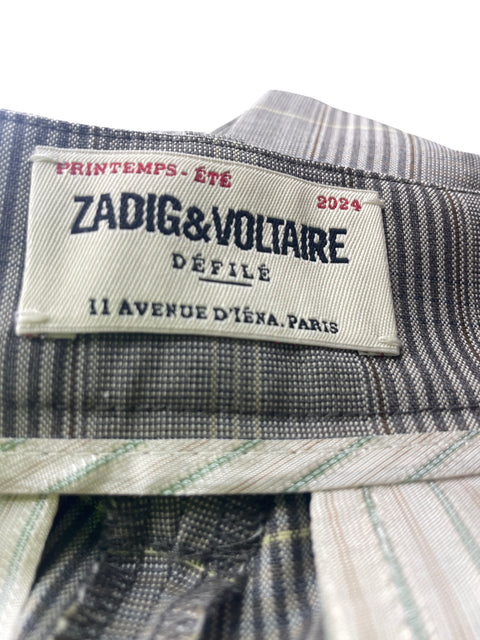Pantalón Zadig&Voltaire Recto Cuadros Gris - Talla 38