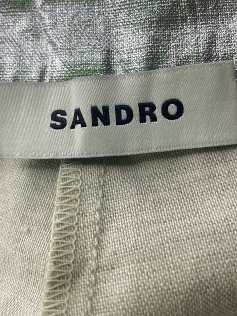 Pantalón Sandro Liso Satinado Gris - Talla 38