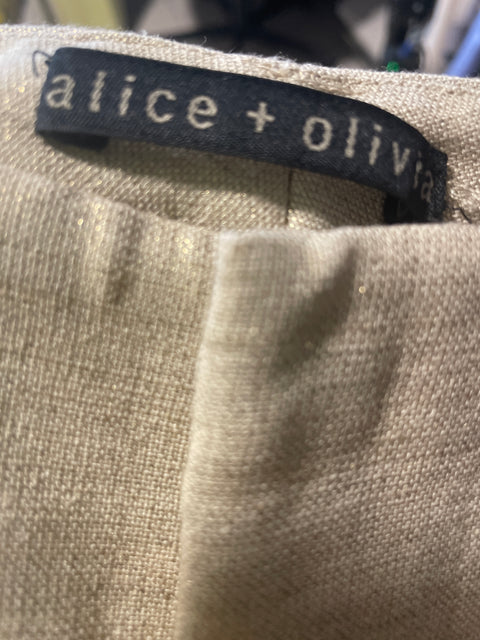 Pantalón Alice + Olivia Recto Palazo Beige - Talla 38