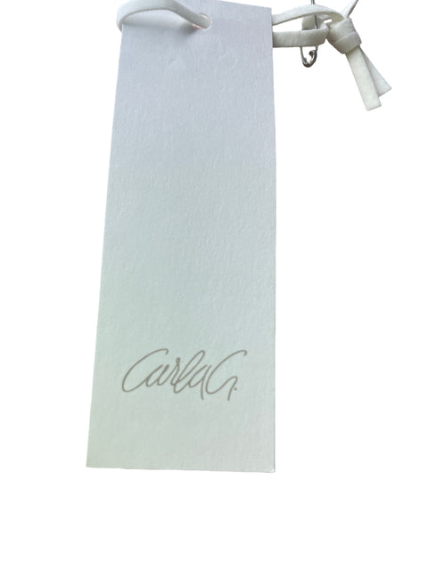 Vestido Carla G Manga corta Cuello v Beige - Talla S