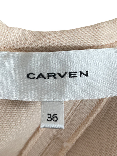 Vestido Carven Mini Vuelos Beige - Talla 36