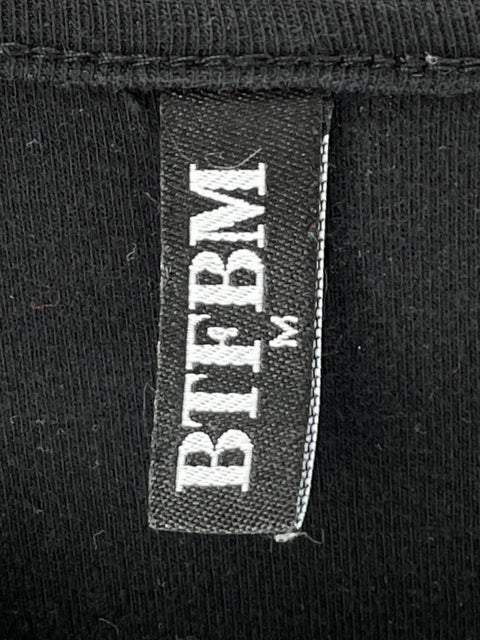 Vestido Btfbm de Algodón Vuelos Asimétrico Negro - Talla M
