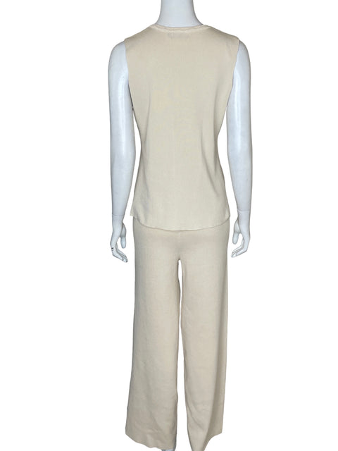 Conjunto Chic Apliques Wide-leg Beige - Talla L