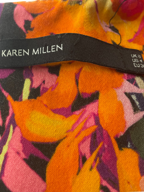 Vestido Karen Millen Estampado Sin mangas Naranja - Talla 8