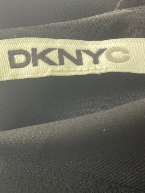 Vestido Donna Karan Sin mangas Ruchas Negro - Talla S