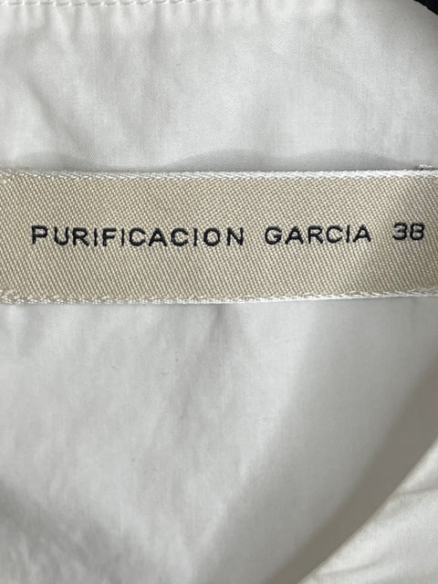 Vestido Purificación García de Algodón Midi Recto Blanco - Talla 38