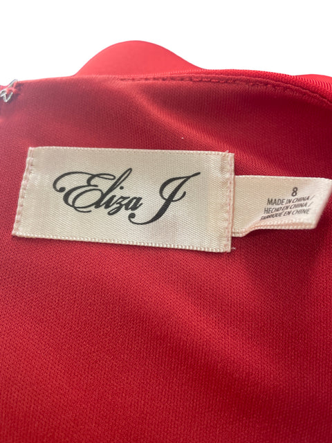 Vestido Eliza J Ruchas Ajustado Rojo - Talla 6