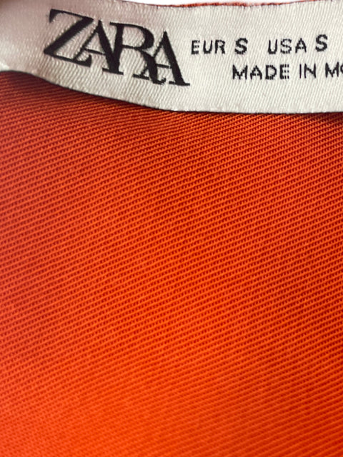Camisa Zara Liso Manga larga Naranja - Talla S