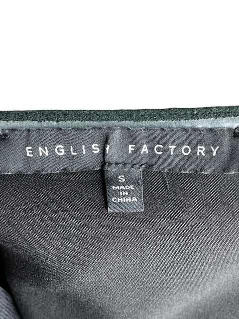 Blusa English Factory Satinado Negro - Talla S