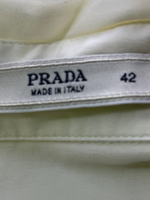 Blusa Prada Plisado Manga corta Blanco - Talla 42