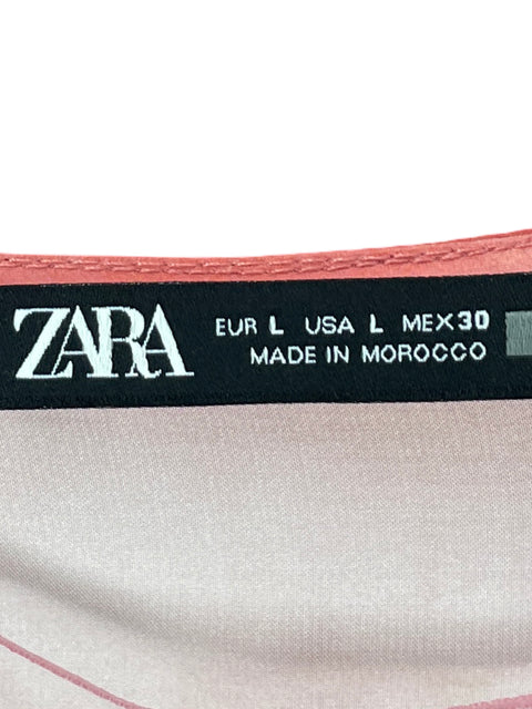 Blusa Zara Cuello v Tie-dye Rosado - Talla L