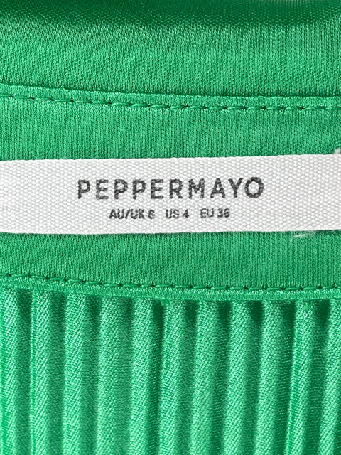 Blusa Peppermoya Plisado Satinado Verde - Talla 4