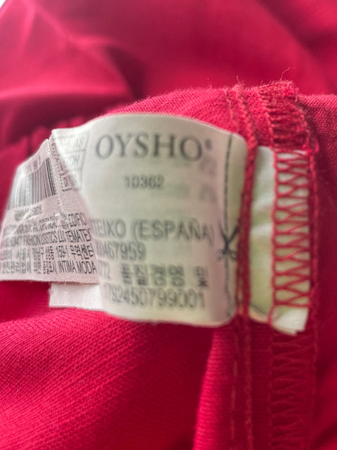 Conjunto Oysho de Lino Pantalón/blusa Tira Palazo Rojo - Talla S