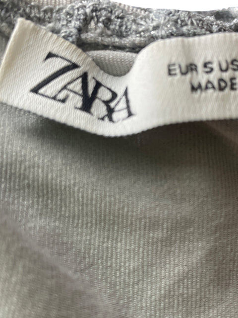 Vestido Zara Strapless Malla Gris - Talla S