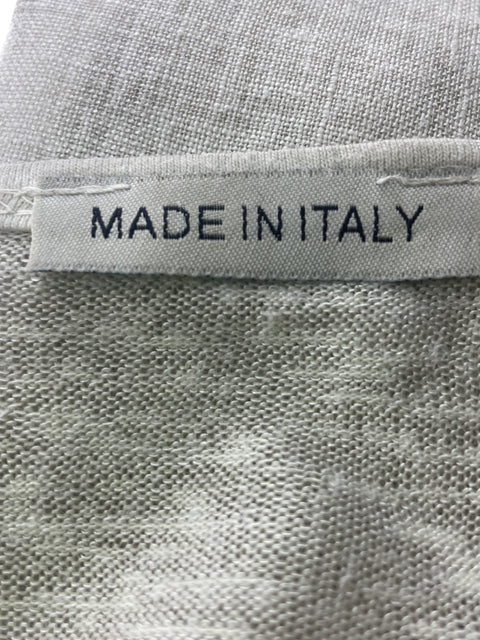 Blusa Made In Italy de Lino Manga corta Suelto Gris - Talla S
