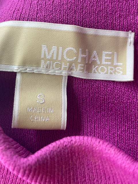 Vestido Michael Kors Ajustado Ruchas Rosado - Talla S