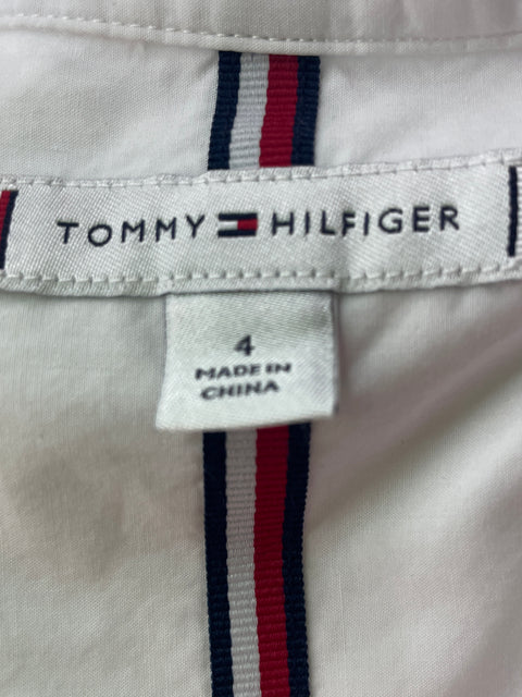 Camisa Tommy Hilfiger de Algodón Lisa Bolsillo Blanco - Talla 4