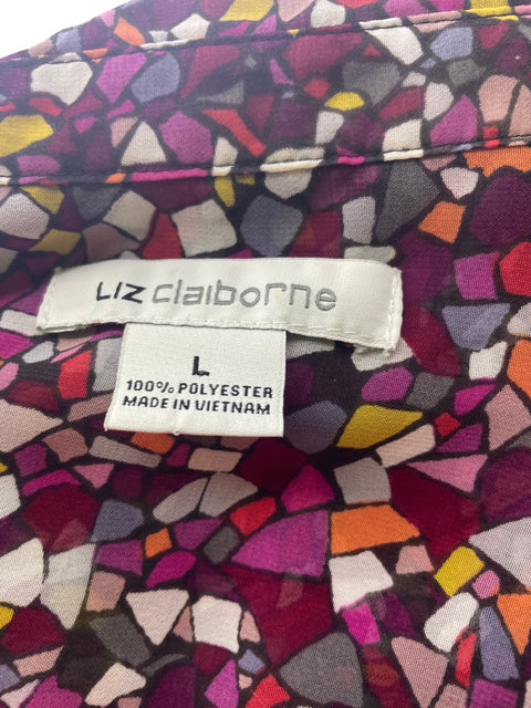 Blusa Liz Claiborne Manga larga Botones Morado - Talla L